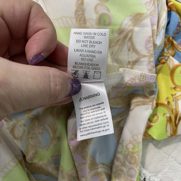 Julia by Love J Shirt Dress Womens Size Large Button Up Baroque Versailles Print - Picture 6 of 6